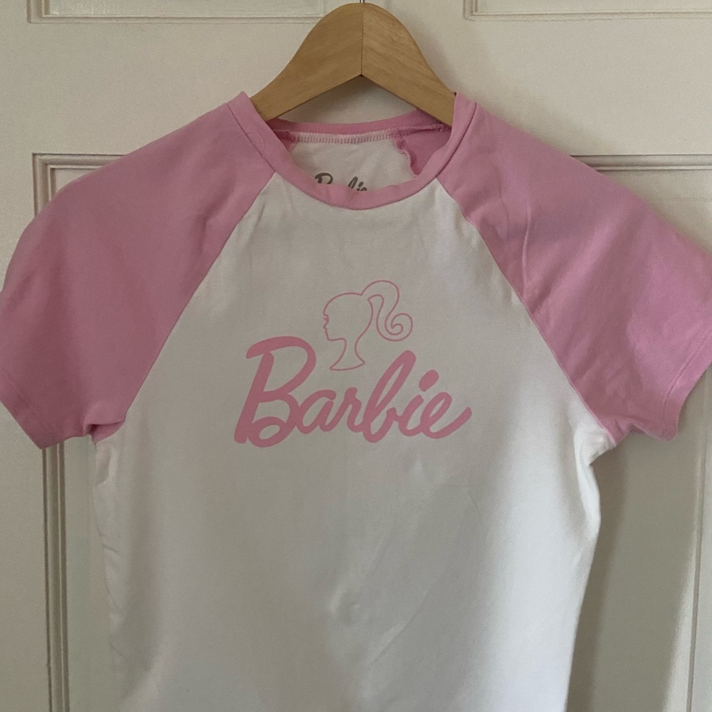Barbie Kids Pink and White Graphic Tee